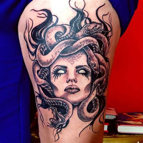 17 Medusa Thigh Tattoo Ideas for Bold and Fierce Looks